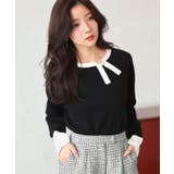 衿リボンバイカラーニット | RUIRUE BOUTIQUE | 詳細画像4