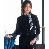 ブラック(BL) | メッシュフリルカーデ | RUIRUE BOUTIQUE