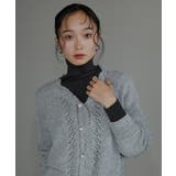 グレー(GY) | ウールモヘアブレンドレースカーディガン | RUIRUE BOUTIQUE