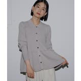 グレー(GY) | 衿つきペプラムRIBニット | RUIRUE BOUTIQUE