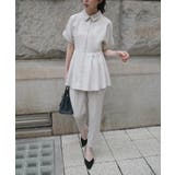 【洗える/2set】ドルマンペプラムシャツ/綺麗シルエット・テーパードパンツ | RUIRUE BOUTIQUE | 詳細画像18 