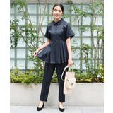 【洗える/2set】ドルマンペプラムシャツ/綺麗シルエット・テーパードパンツ | RUIRUE BOUTIQUE | 詳細画像4 
