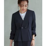 タックペプラムノーカラージャケット＆ワンタックパンツスーツ | RUIRUE BOUTIQUE | 詳細画像11 