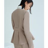 タックペプラムノーカラージャケット＆ワンタックパンツスーツ | RUIRUE BOUTIQUE | 詳細画像7 