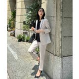 Cセット/ライトグレージュ(5WH) | 選べる6タイプ洗えるスタイリッシュビジネススーツパンツセット | RUIRUE BOUTIQUE