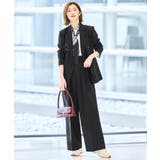 ブラック(BL) | 洗えるマニッシュスーツワイドパンツセット | RUIRUE BOUTIQUE