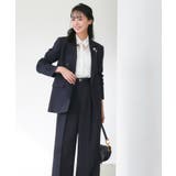 ダークネイビー(NE) | 洗えるマニッシュスーツワイドパンツセット | RUIRUE BOUTIQUE