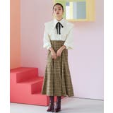 チェック×クリーム(GRZ) | ビッグカラードッキングマーメイドシルエットワンピース | RUIRUE BOUTIQUE