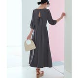 ダークグレー(NE) | バックベルト・ウエストタック ロングワンピース | RUIRUE BOUTIQUE