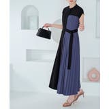 プリーツパネル・フレンチスリーブ ロングワンピース | RUIRUE BOUTIQUE | 詳細画像2