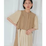 バイカラーシャツプリーツ半袖ワンピース | RUIRUE BOUTIQUE | 詳細画像7