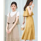 Vネック・フレアジャンパースカート(ベルト付き) | RUIRUE BOUTIQUE | 詳細画像1