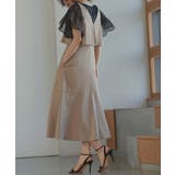 ベージュ(BE) | Vネック・フレアジャンパースカート(ベルト付き) | RUIRUE BOUTIQUE