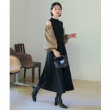 【ストレッチ/2way】袖配色オープンショルダーフレアワンピース | RUIRUE BOUTIQUE | 詳細画像13 
