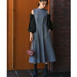 【ストレッチ/2way】袖配色オープンショルダーフレアワンピース | RUIRUE BOUTIQUE | 詳細画像5 