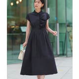 ワンサイドフリルフレンチスリーブシャツワンピース | RUIRUE BOUTIQUE | 詳細画像1