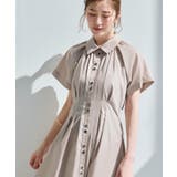 グレージュ(PGY) | 【洗える】タック&フレア ロングシャツワンピース | RUIRUE BOUTIQUE