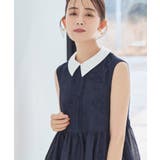 襟付きシアージャカードギャザーフレアワンピース | RUIRUE BOUTIQUE | 詳細画像3