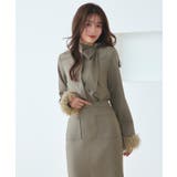 【2way/洗える】ファーカフス ボウタイトップス＆ナロースカート | RUIRUE BOUTIQUE | 詳細画像2 