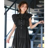 ブラック(BL) | ティアードボリュームシャツワンピース | RUIRUE BOUTIQUE