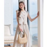 ライトベージュ(PBE) | アシンメトリージレ＆ボックスプリーツスカート セットアップ | RUIRUE BOUTIQUE