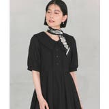 ブラック(BL) | ビッグカラーフレアスカートワンピース | RUIRUE BOUTIQUE