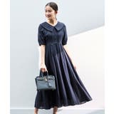 ネイビー(NE) | ビッグカラーフレアスカートワンピース | RUIRUE BOUTIQUE
