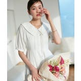 オフホワイト(WH) | ビッグカラーフレアスカートワンピース | RUIRUE BOUTIQUE