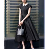 ブラック(BL) | シアージャカードフレアワンピース(CU1745) | RUIRUE BOUTIQUE