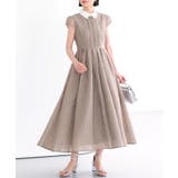 グレージュ(PGY) | シアージャカードフレアワンピース(CU1745) | RUIRUE BOUTIQUE