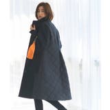 ブラック(BL) | ウーリーストレッチ×ソフィーレイト キルティングスタンドカラーコート | RUIRUE BOUTIQUE