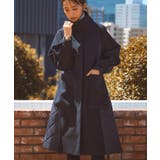 ネイビー(NE) | ウーリーストレッチ×ソフィーレイト キルティングスタンドカラーコート | RUIRUE BOUTIQUE