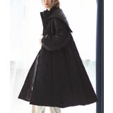 ブラック(BL) | 【2wayシルエット】ミックスステッチ・フーディーパテッドコート | RUIRUE BOUTIQUE