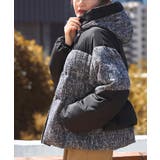 ブラック(BL) | プレイフルMIXツイードファイバーパデットコート | RUIRUE BOUTIQUE