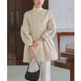 ミックスステッチ・ボリュームペプラム中綿コート | RUIRUE BOUTIQUE | 詳細画像10 