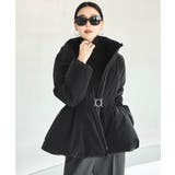 ブラック(BL) | グロスタフタ ×ダウン 洗える・フーディーダウンコート(共生地ゴムベルト付き) | RUIRUE BOUTIQUE