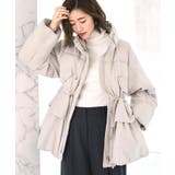 サンドベージュ(PBE) | 【洗える】ダブルペプラム・ダウンコート | RUIRUE BOUTIQUE