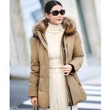 ベージュ(BE) | ラクーンファーフレンチダウンジャケット | RUIRUE BOUTIQUE