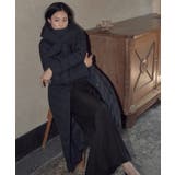 ネイビー(NE) | キレイシルエット・ロングダウンコート(フードマフラー付き) | RUIRUE BOUTIQUE