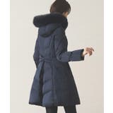 リボン/ネイビー(NE) | フォックスファーバッスルスタイルダウンコート | RUIRUE BOUTIQUE