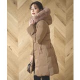 リボン/モカ(T) | フォックスファーバッスルスタイルダウンコート | RUIRUE BOUTIQUE