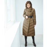 キャメル(BR) | ハイネックアシンメトリーダウンコート | RUIRUE BOUTIQUE