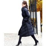 ネイビー(N) | ハイネックアシンメトリーダウンコート | RUIRUE BOUTIQUE