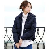 B/マットサテン/ネイビー(NE) | プレシャスカラーショートダウンジャケット | RUIRUE BOUTIQUE