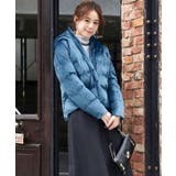 A/ベロア/スモーキーブルー(PBU) | プレシャスカラーショートダウンジャケット | RUIRUE BOUTIQUE