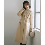サンドベージュ(PBE) | ニットメルトンパールデザインチェスターコート | RUIRUE BOUTIQUE