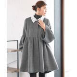 グレー(GY) | レース襟付きウールコート | RUIRUE BOUTIQUE