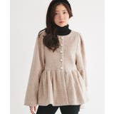 サンドベージュ(PBE) | テディボアペプラムジャケット | RUIRUE BOUTIQUE