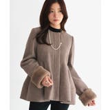 ニットメルトンコクーンペプラムショートコート | RUIRUE BOUTIQUE | 詳細画像4 