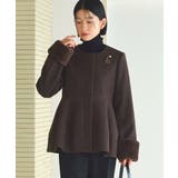 ブラウン(BR) | ニットメルトンコクーンペプラムショートコート | RUIRUE BOUTIQUE